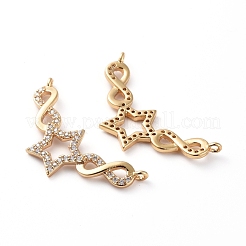 Латунные микропаве прозрачные подвески с фианитом ZIRC-L076-033G