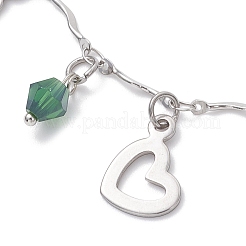 3 pulsera con dijes de rhinestone de aleación y acero inoxidable 304 en 3 colores&nbsp;BJEW-JB12447