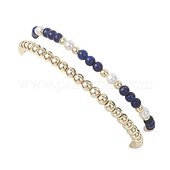 Bracelet extensible en perles de lapis-lazuli naturel&nbsp;BJEW-JB12938-02