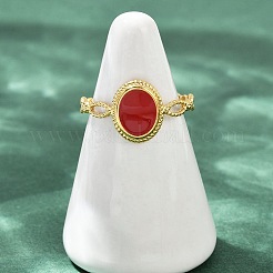 Овальные эмалевые манжеты из нержавеющей стали 304 для женщин&nbsp;RJEW-G355-01G