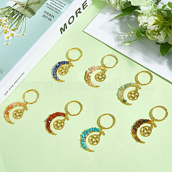 Брелок из сплава драгоценных камней в виде луны и звезд с тематикой чакры KEYC-SC0001-49