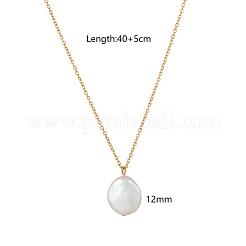 Летние ожерелья с подвеской в виде овальной кнопки из натурального пресноводного жемчуга ZU8498