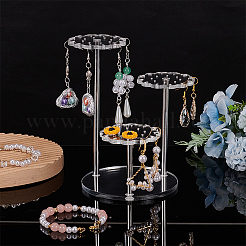 Espositori per espositori per gioielli in acrilico a fiore a 3 livello&nbsp;ODIS-WH0029-90