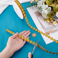 Блестящая полиэстеровая цветочная кружевная лента для отделки OCOR-WH0105-095A