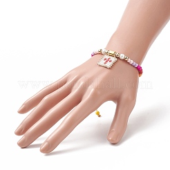 Браслет из стеклянных бусин BJEW-MZ00025-02