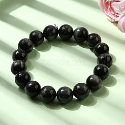 Bracelets extensibles en perles rondes en pierre œil d'aigle naturelle de qualité A pour femmes&nbsp;BJEW-L712-B06-12mm