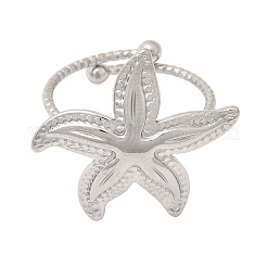 Bracciale a stella marina in acciaio inossidabile 304 con anelli aperti per donna&nbsp;RJEW-A105-01P