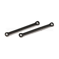 304ステンレススチールリンク  バーコネクタチャーム  ブラック  25x2.5x1.5mm  穴：1.4mm&nbsp;STAS-Q323-05C-EB