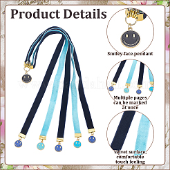 2 шт. 2-цветная эмалевая закладка с изображением улыбающегося лица AJEW-ME00003