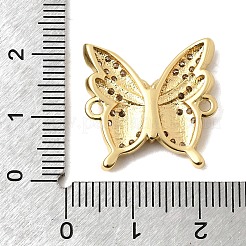 Messing Micro Pave klare Zirkonia Schmetterling Verbinder Charms&nbsp;KK-A296-47B-G