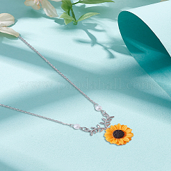 Ожерелья с подвесками из смолы подсолнечника&nbsp;NJEW-LP0001-82