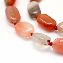 天然南赤瑪瑙ビーズ連売り  オーバル  12~14x8.5~10x4~5mm  穴：1mm  約28個/連  16.3インチ（41.5cm）&nbsp;G-E395-07B