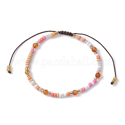 Браслет из плетеных бусин из смешанных натуральных драгоценных камней и стеклянных семян&nbsp;BJEW-JB09530