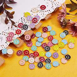 120pcs 12 colores encantos de aleación chapados en oro&nbsp;ENAM-SZ0001-64G