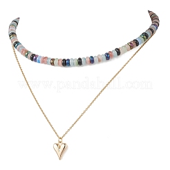 Pendentif en forme de cœur en alliage&nbsp;NJEW-JN05529-01