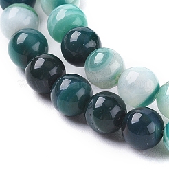 Chapelets de perles en agate à rayures naturelles/agates à bandes&nbsp;X-G-G582-6mm-48