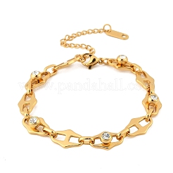 Bracelets à maillons en acier inoxydable 304 micro pavés de zircones cubiques pour femmes&nbsp;BJEW-P393-01G
