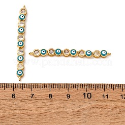 Латунные подвески-подвески с прозрачным кубическим цирконием и эмалью для сглаза&nbsp;KK-CJC0013-03G-02-RS