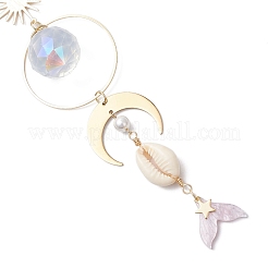 Подвесные украшения из стекла в форме рыбьего хвоста HJEW-JM03173