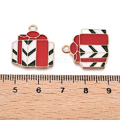 Pendentifs en émail en alliage plaqué or clair de Noël&nbsp;FIND-T009-05-RS