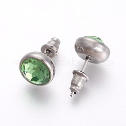 Pendientes de botón de acero inoxidable 304&nbsp;EJEW-F182-A09