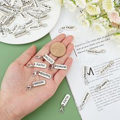 48 шт. 12 стиля тибетского стиля сплава прямоугольные подвески&nbsp;TIBEP-SC0001-75AS