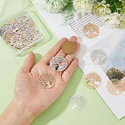 40 шт. 4 стиля подвески из латуни с филигранным покрытием&nbsp;KK-DC0003-06