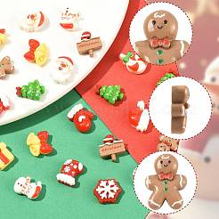 48 Stück 12 Stile Weihnachten opake Harz Decoden Cabochons&nbsp;CRES-FS0001-34B