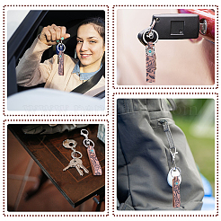 2 шт. 2 брелока из искусственной воловьей кожи бирюзового цвета&nbsp;KEYC-CL0001-41