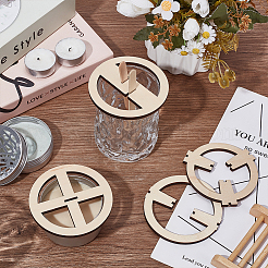 2 комплект фанерных подставок для фитилей свечей&nbsp;AJEW-BC0007-87B