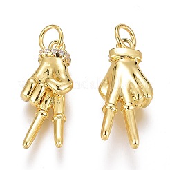 Colgantes asl de circonita cúbica transparente micro pavé de latón&nbsp;X-ZIRC-Z008-32G