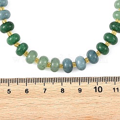 Collares de cuentas redondas de jade blanco natural teñido en degradado con cuentas de vidrio para mujer.&nbsp;NJEW-JN06594-02
