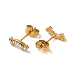 Серьги-гвоздики из нержавеющей стали 304 с кристаллами и стразами для женщин&nbsp;EJEW-C094-01J-G