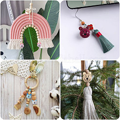 70 шт. 7-х цветные бусины с принтом из натурального дерева WOOD-GL0001-09