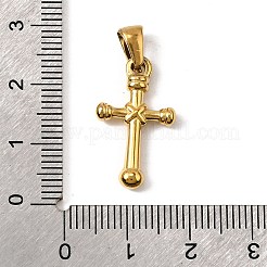 304ステンレスペンダント  イオンプレーティング（ip）  クロスチャーム  18KGP本金メッキ  22x13x3mm  穴：4.5x2.5mm&nbsp;STAS-B094-05A-G