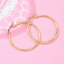 Серьги-кольца из нержавеющей стали 304 с ионным покрытием (IP) EJEW-N0016-11G-F