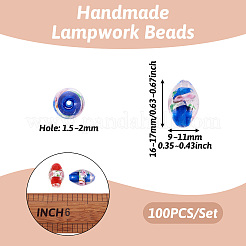 Handmade стеклянные бусины Lampwork фольги LAMP-CD0001-04