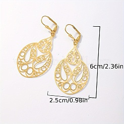 Элегантные латунные серьги-кольца с цветочным узором MQ3873