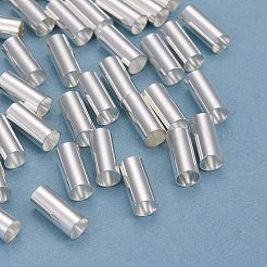 真鍮製チューブビーズ  長持ちメッキ  チューブ  925銀メッキ  9x4mm  穴：3.5mm&nbsp;KK-Y003-73A-S