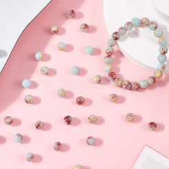 100 шт. синтетические бусины из яшмы цвета аква-терра&nbsp;G-SP0001-34