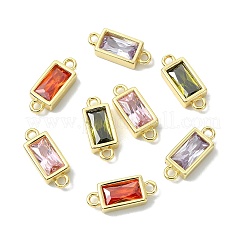 8 шт. 4-х цветные прямоугольные соединительные подвески из латуни и стекла&nbsp;KK-CJ0003-40