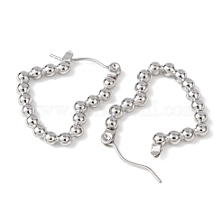 Orecchini a cerchio in acciaio inossidabile 304 a forma di cuore anti-ossidazione per donna&nbsp;STAS-A057-19P