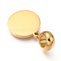 Ionenplattierung (IP) 304 Edelstahl europäische Anhänger&nbsp;STAS-O097-12G