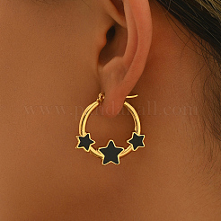 Стильные серьги-кольца из нержавеющей стали 201 SL4993