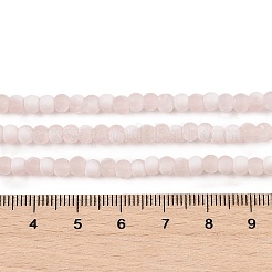 つや消しクラックルガラスビーズ  ロンデル  ミスティローズ  4.5x3.5mm  穴：0.8mm&nbsp;X1-GLAA-U001-4mm-M12