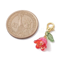 Акриловые подвески с лилиями HJEW-JM01890-02