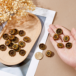 24 шт. пуговицы из сплава в тибетском стиле с 1 отверстиями BUTT-FH0001-022AG