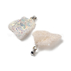 Подвески из натурального агата с гальваническим покрытием из необработанного камня&nbsp;G-H084-07P-02