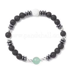 Браслеты из натуральных и синтетических бусин смешанных драгоценных камней для мужчин и женщин BJEW-JB12601