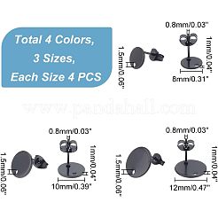 48 шт. 12 стиля ионного покрытия (IP) 304 нержавеющая сталь серьги-гвоздики фурнитура STAS-UN0039-36